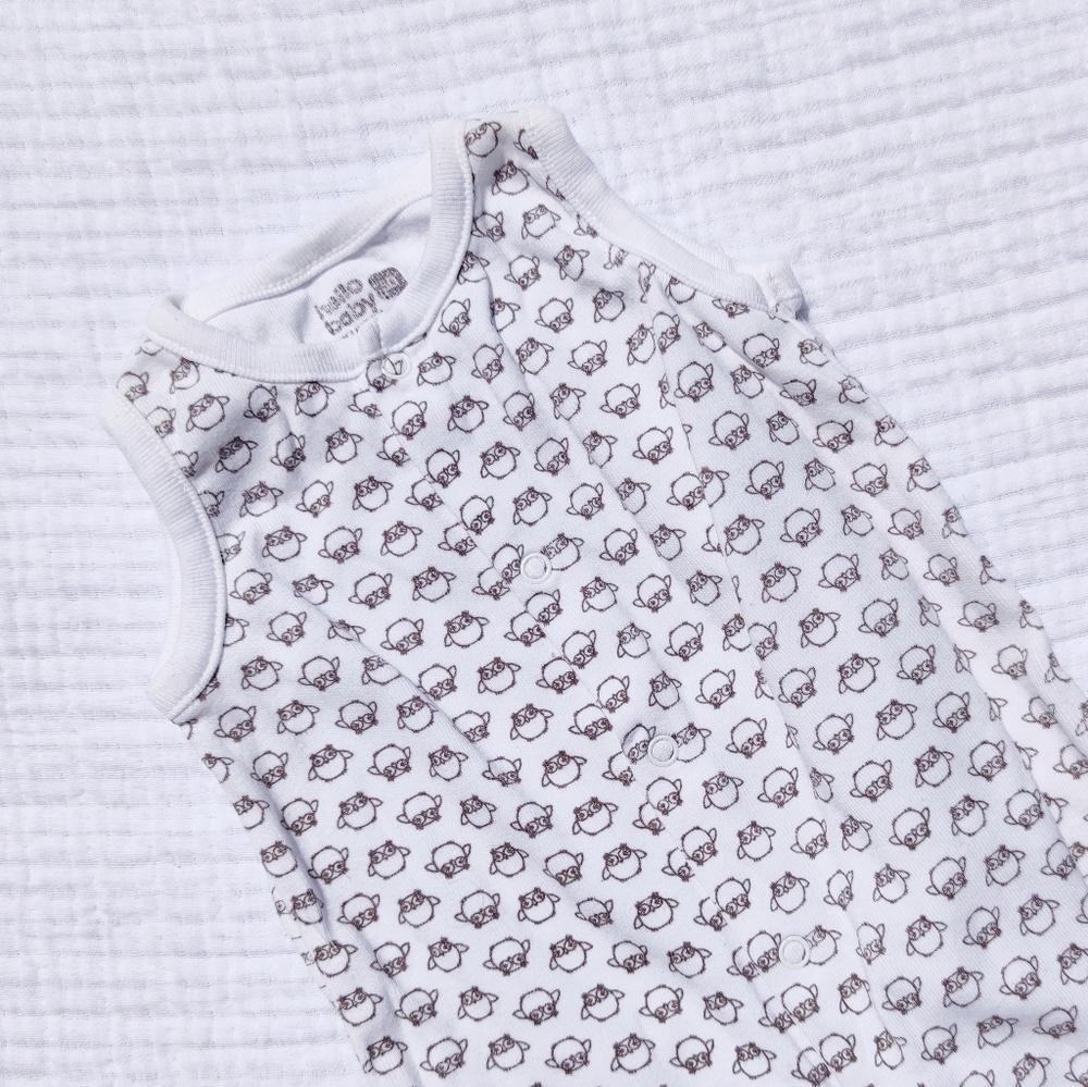 COTTON Sleeveless Owl Onesie